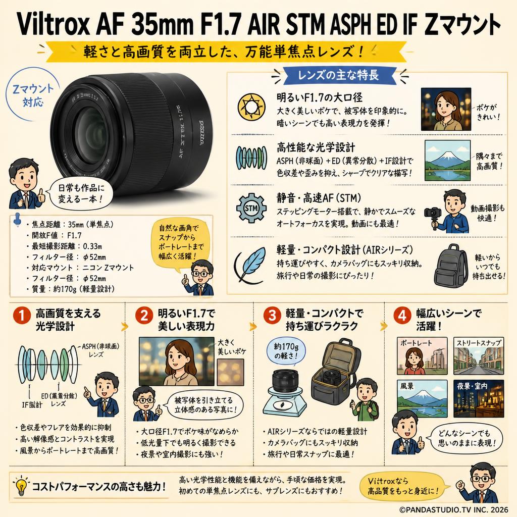 Viltrox AF 35mm F1.7 AIR STM ASPH ED IF Zマウント 概要