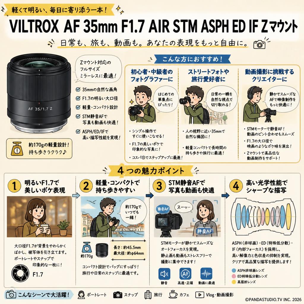 Viltrox AF 35mm F1.7 AIR STM ASPH ED IF Zマウント おもな対象のお客様