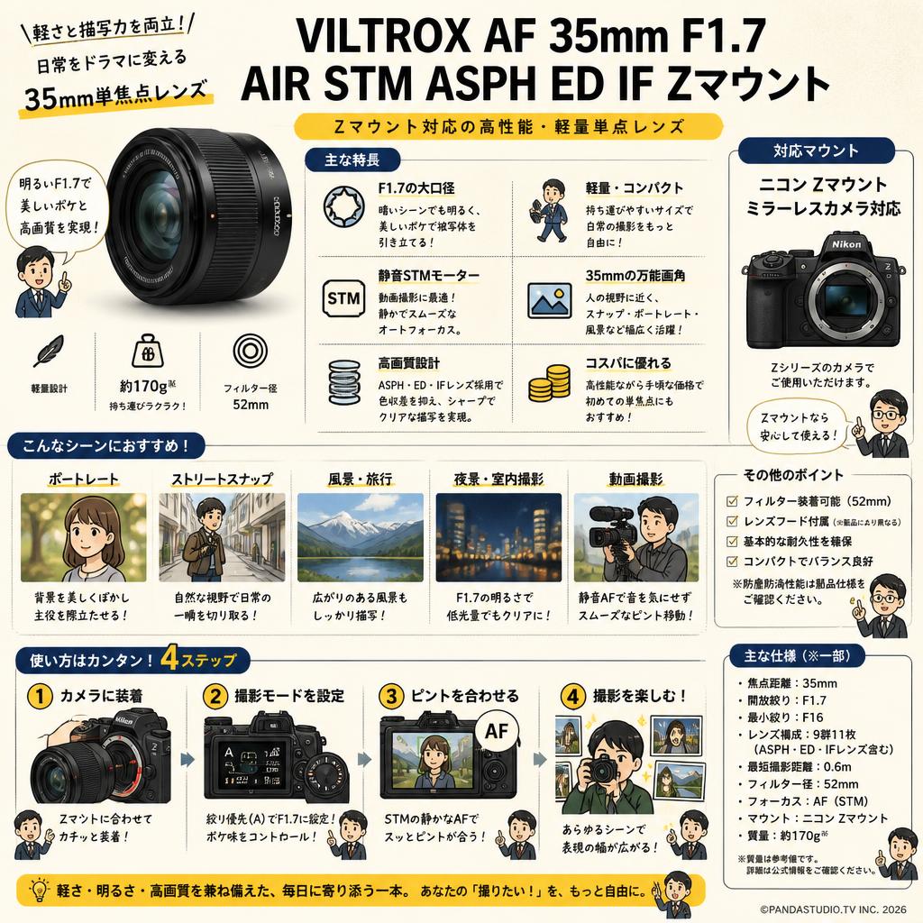 Viltrox AF 35mm F1.7 AIR STM ASPH ED IF Zマウント FAQ（よくある質問と答え）