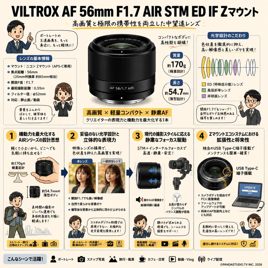Viltrox AF 56mm F1.7 AIR STM ED IF Zマウント 概要