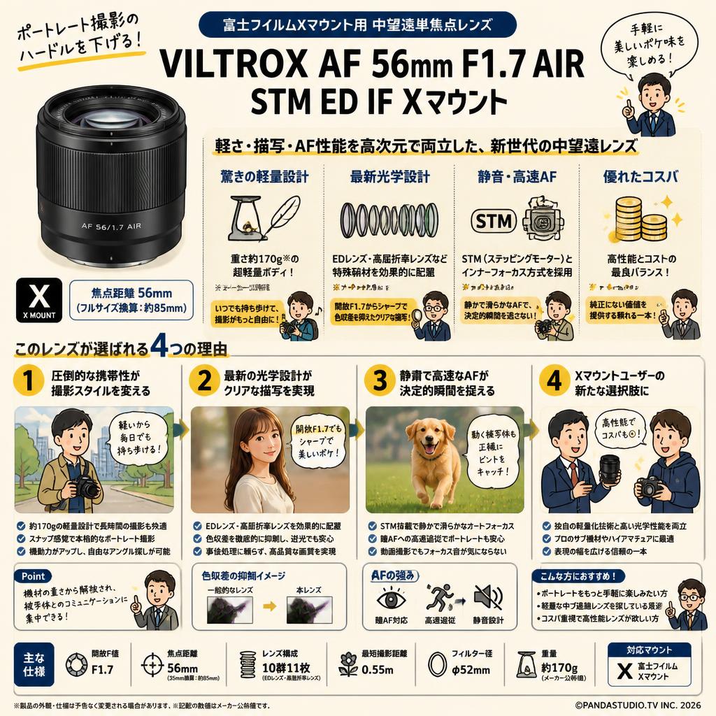 Viltrox AF 56mm F1.7 AIR STM ED IF Xマウント 概要
