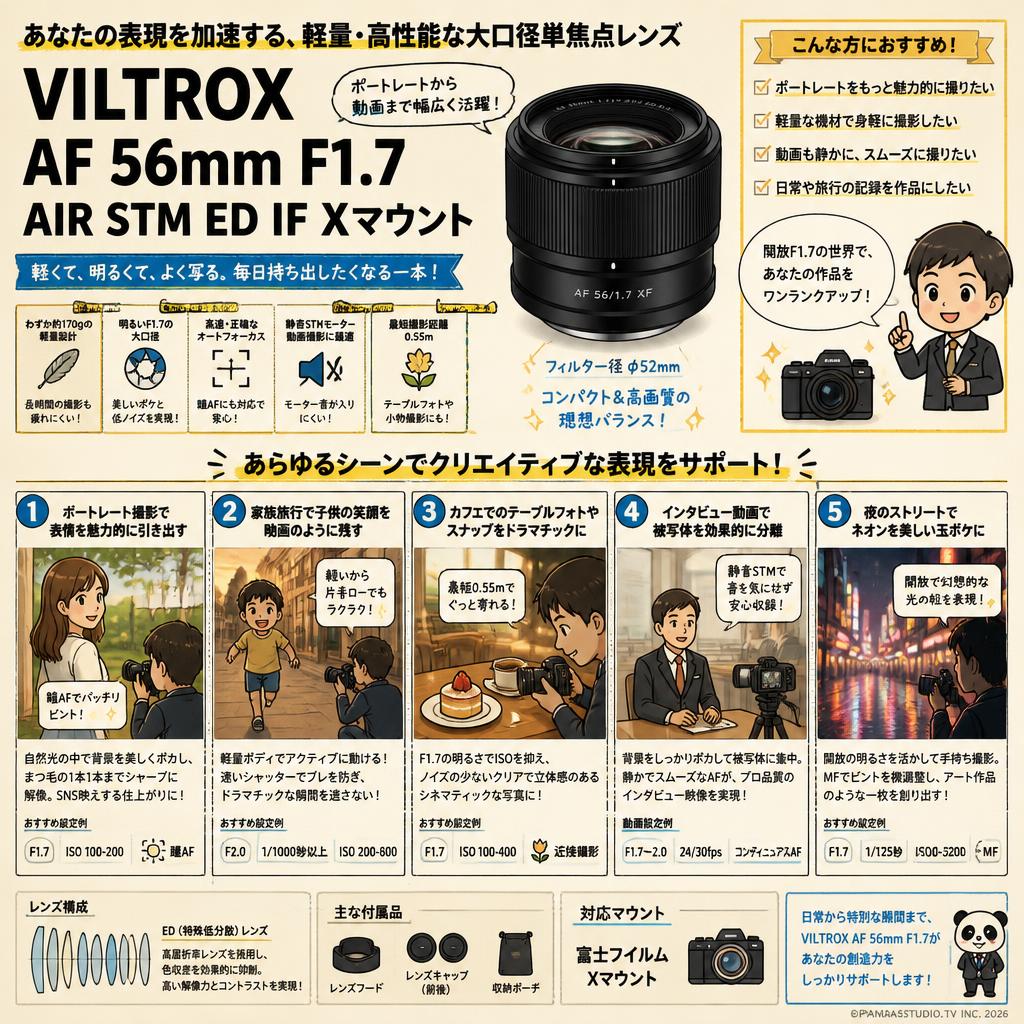 Viltrox AF 56mm F1.7 AIR STM ED IF Xマウント 用途