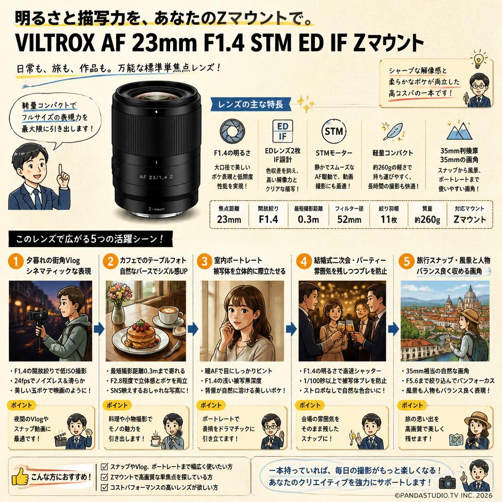 Viltrox AF 23mm F1.4 STM ED IF Zマウント 用途