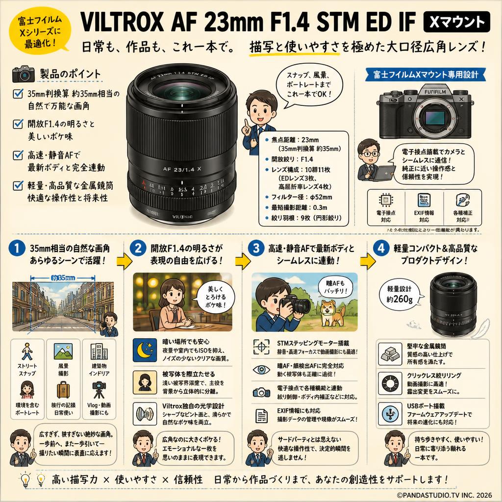 Viltrox AF 23mm F1.4 STM ED IF Xマウント 概要