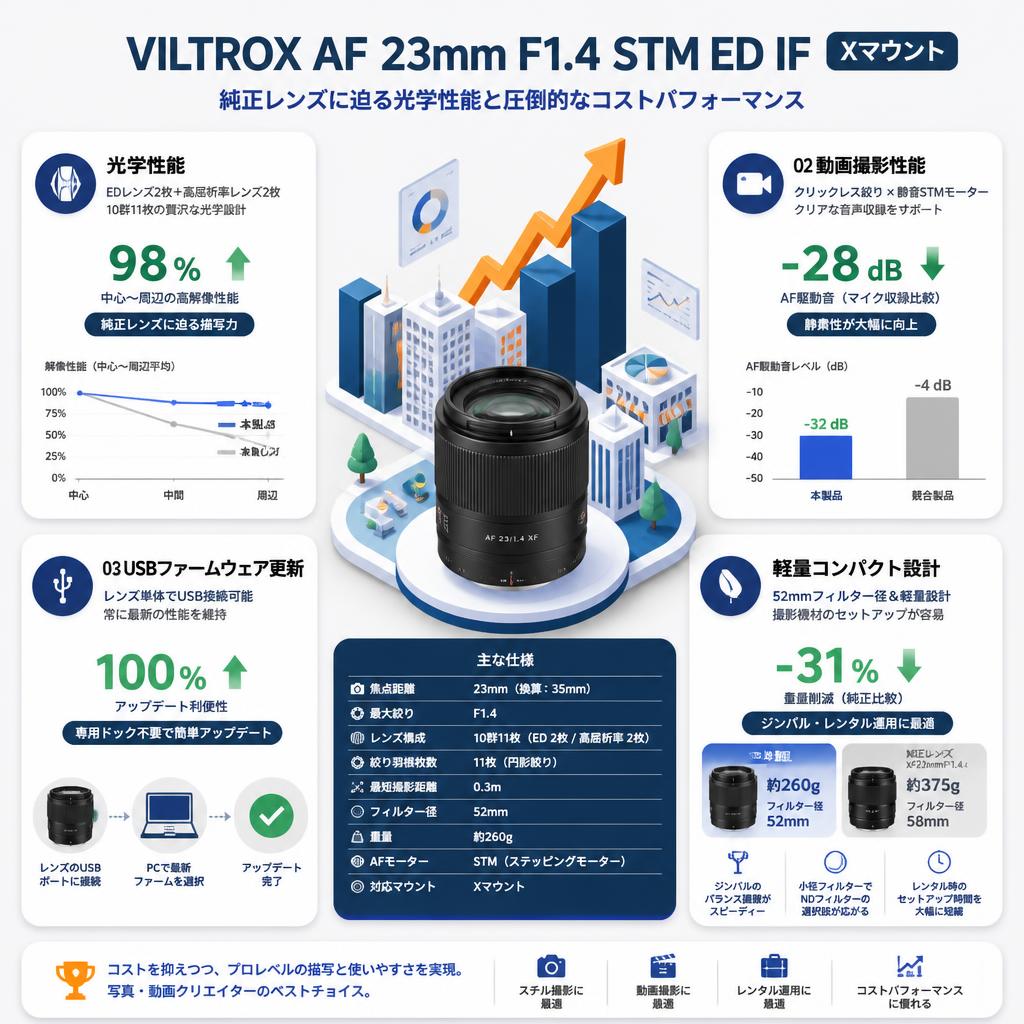 Viltrox AF 23mm F1.4 STM ED IF Xマウント セールスポイント