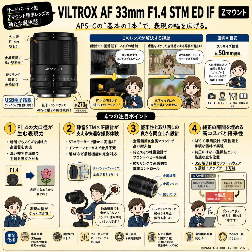 Viltrox AF 33mm F1.4 STM ED IF Zマウント 概要