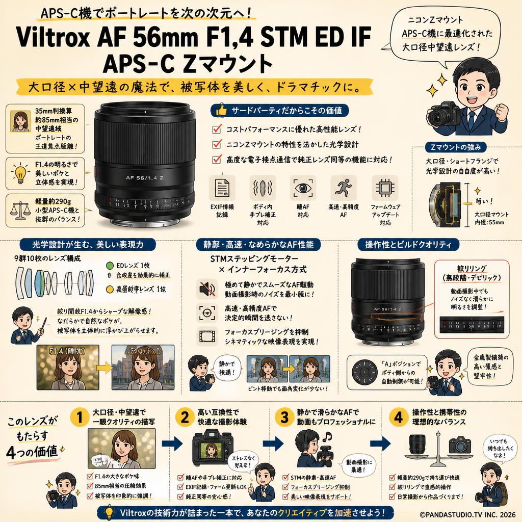Viltrox AF 56mm F1.4 STM ED IF APS-C Zマウント 概要