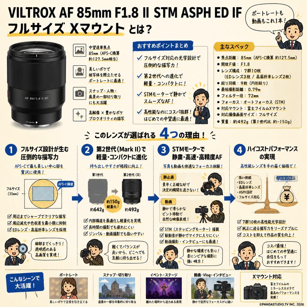 Viltrox AF 85mm F1.8 Ⅱ STM ASPH ED IF フルサイズ Xマウント 概要