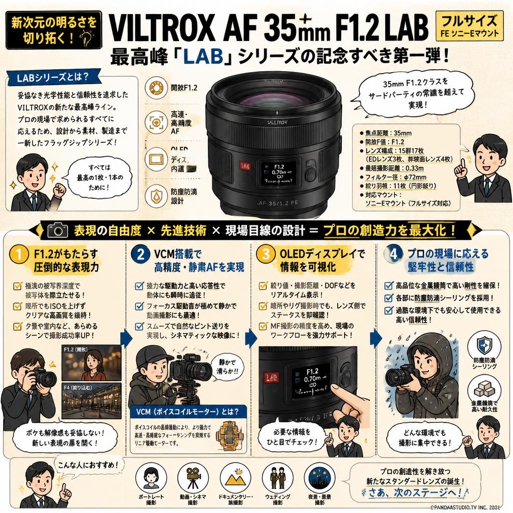 VILTROX AF 35mm F1.2 LAB  フルサイズ FE ソニーEマウント 概要