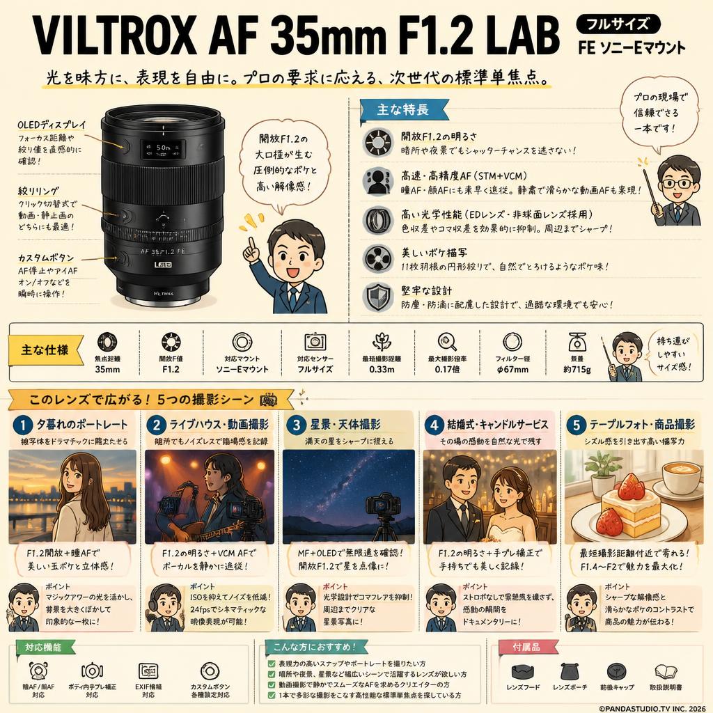 VILTROX AF 35mm F1.2 LAB  フルサイズ FE ソニーEマウント 用途