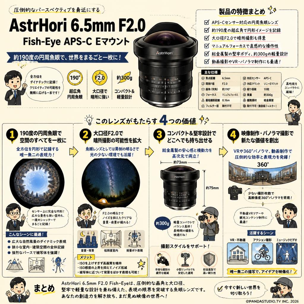 AstrHori 6.5mm F2.0 Fish-Eye APS-C Eマウント 概要