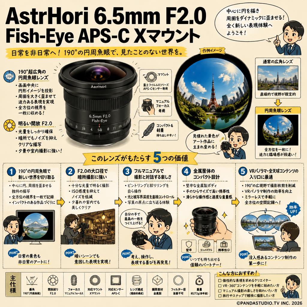 AstrHori 6.5mm F2.0 Fish-Eye APS-C Xマウント 概要