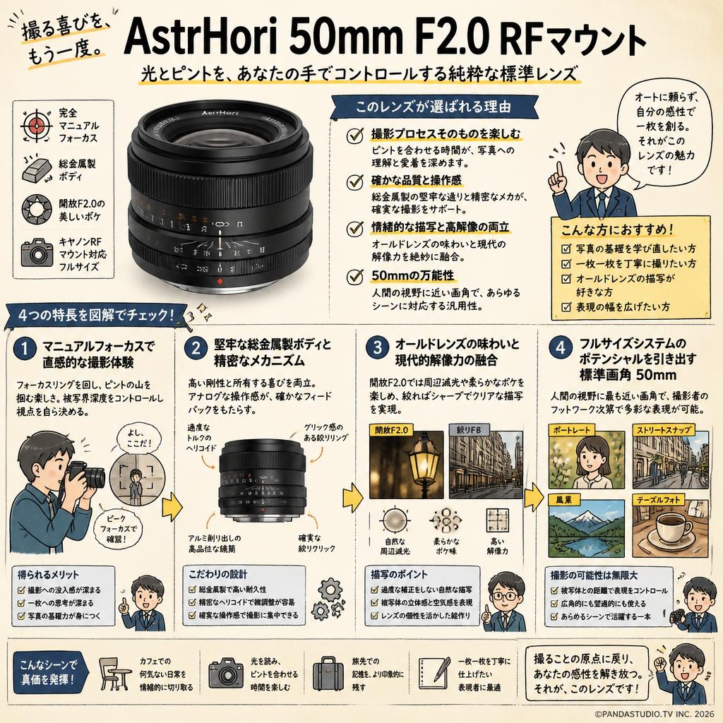 AstrHori 50mm F2.0 RFマウント 概要