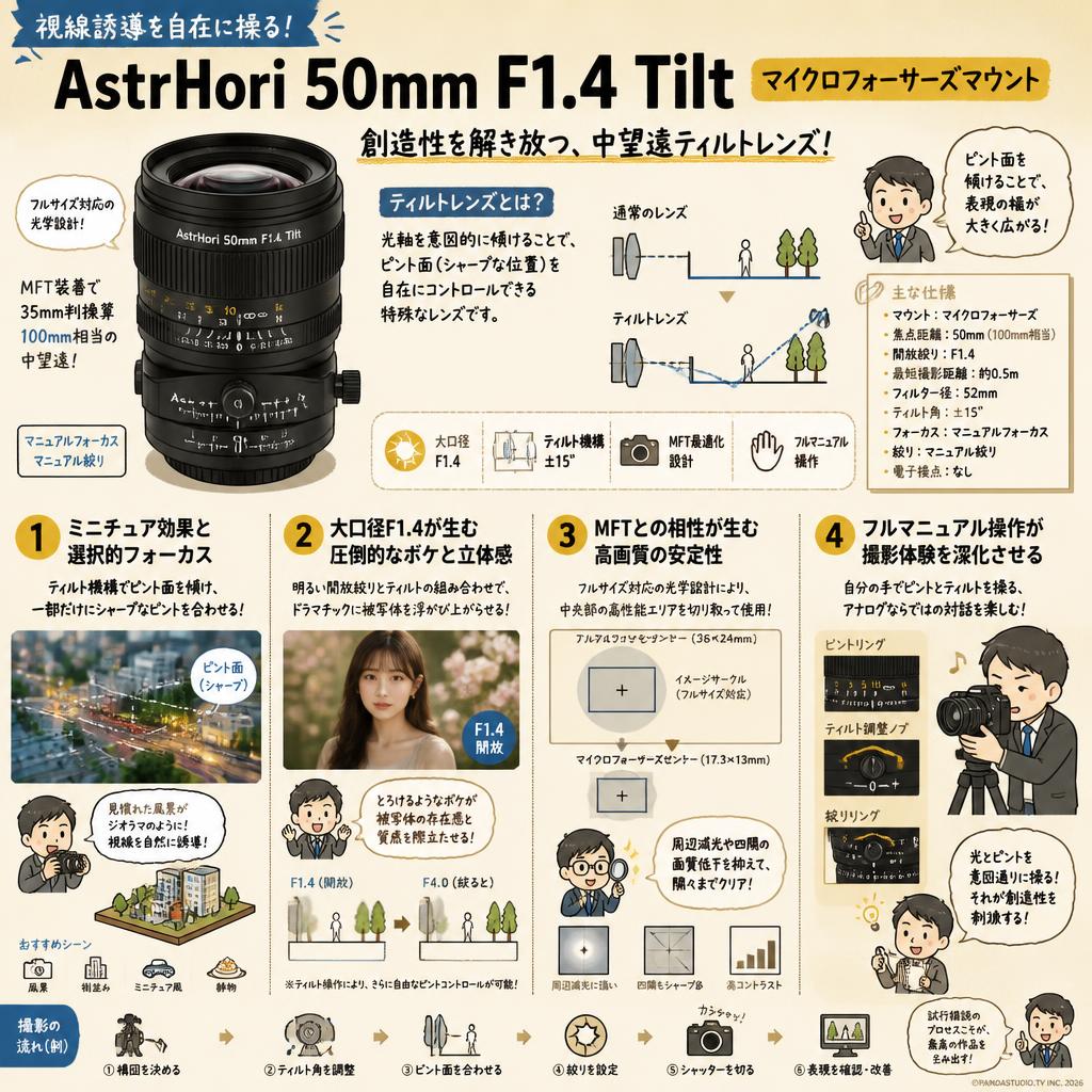 AstrHori 50mm F1.4 Tilt マイクロフォーサーズマウント 概要