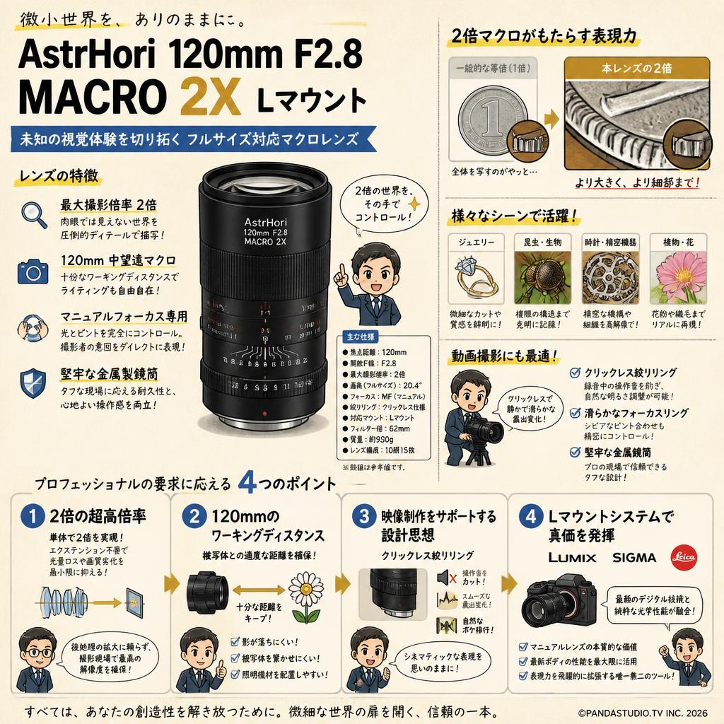 AstrHori 120mm F2.8 MACRO 2X Lマウント 概要