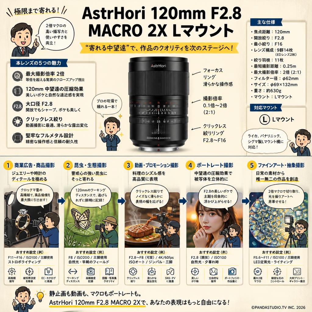 AstrHori 120mm F2.8 MACRO 2X Lマウント 用途