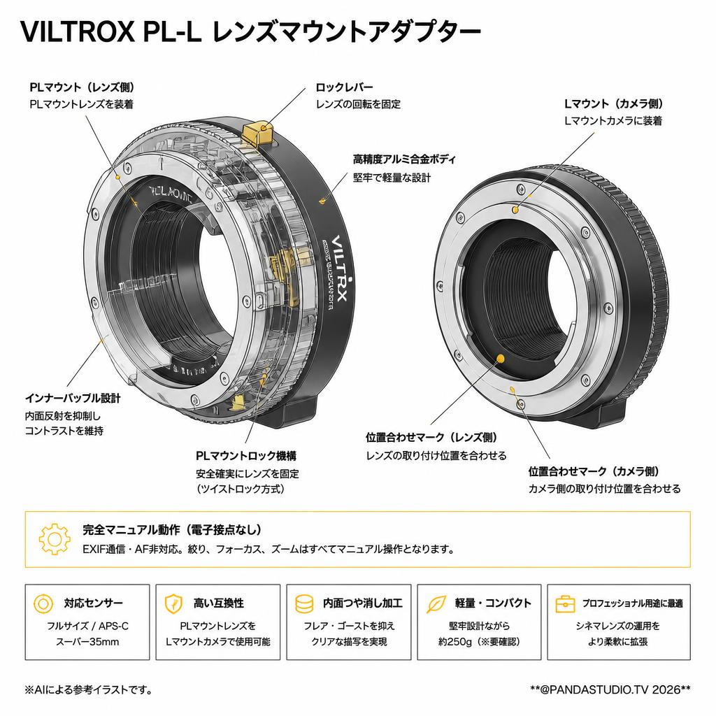 Viltrox PL-L レンズマウントアダプター スペック