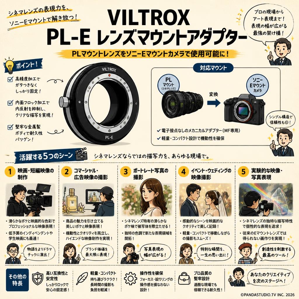 Viltrox PL-E レンズマウントアダプター 用途