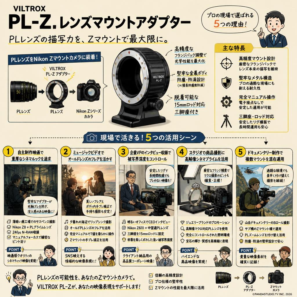 Viltrox PL-Z レンズマウントアダプター 用途