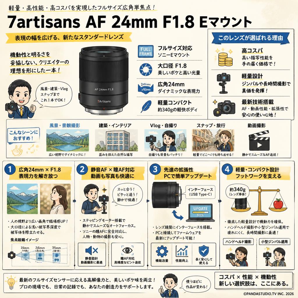 7artisans AF 24mm F1.8  Eマウント 概要