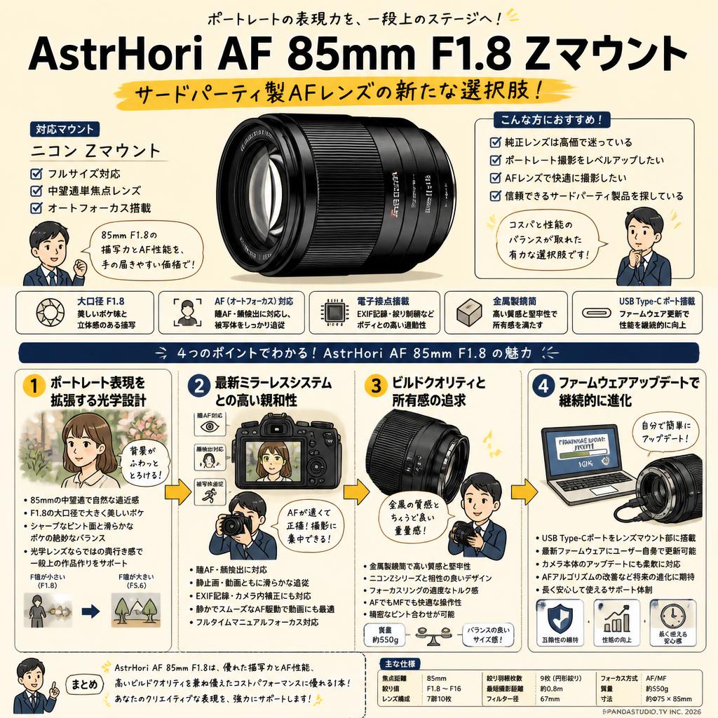 AstrHori AF 85mm F1.8 Zマウント 概要