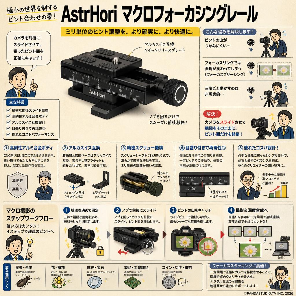 AstrHori マクロフォーカシングレール 概要