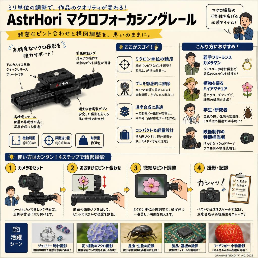 AstrHori マクロフォーカシングレール おもな対象のお客様