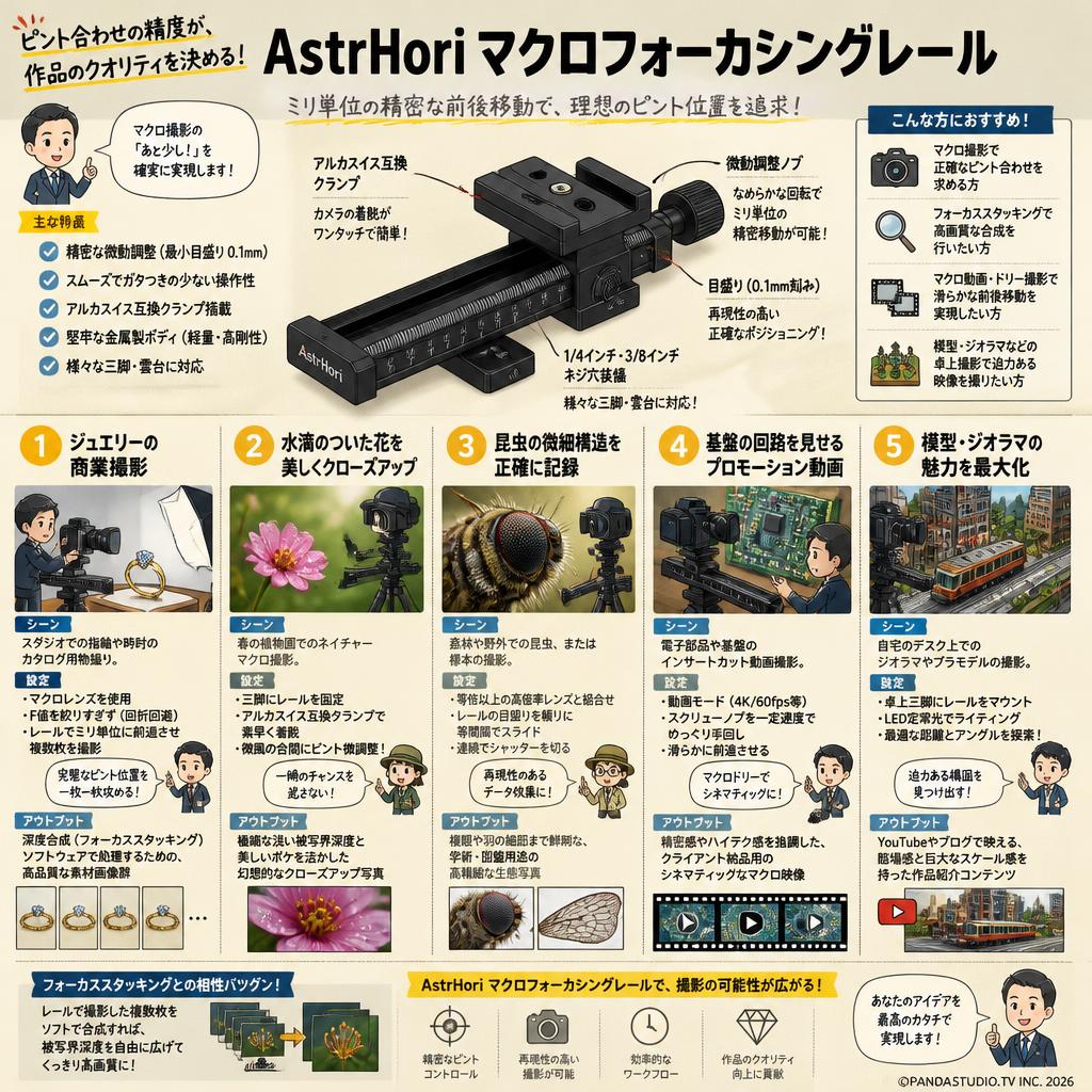 AstrHori マクロフォーカシングレール 用途
