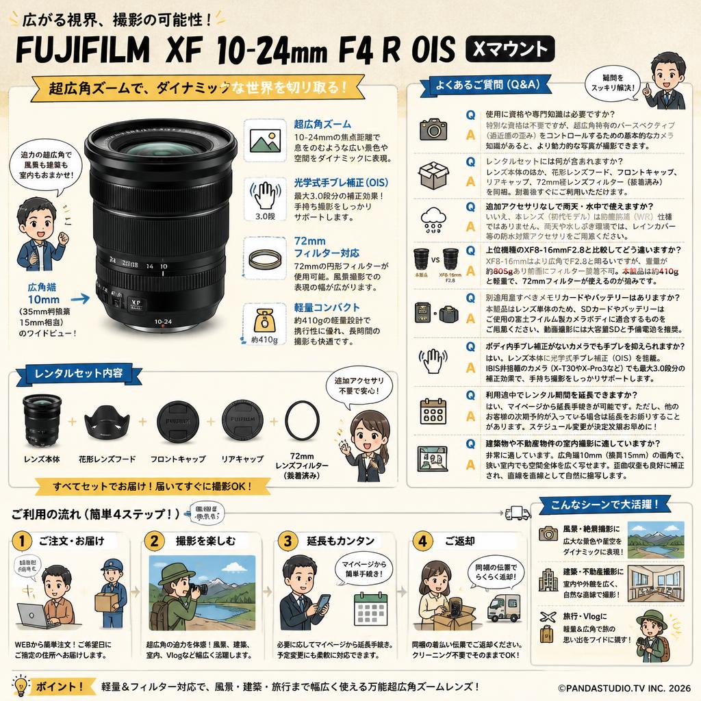 FUJIFILM  XF 10-24mm F4 R OIS Xマウント FAQ（よくある質問と答え）