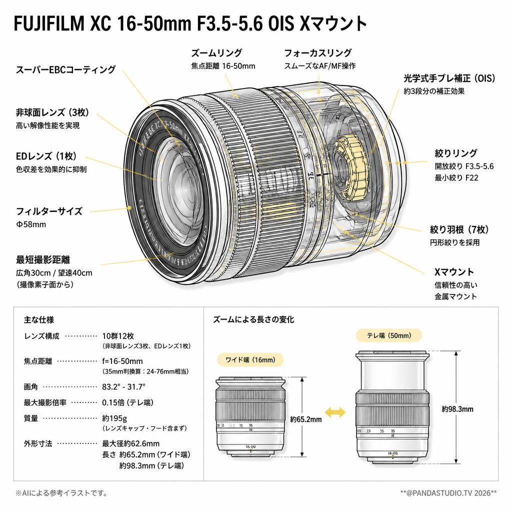 FUJIFILM XC 16-50mm F3.5-5.6 OIS Xマウント スペック