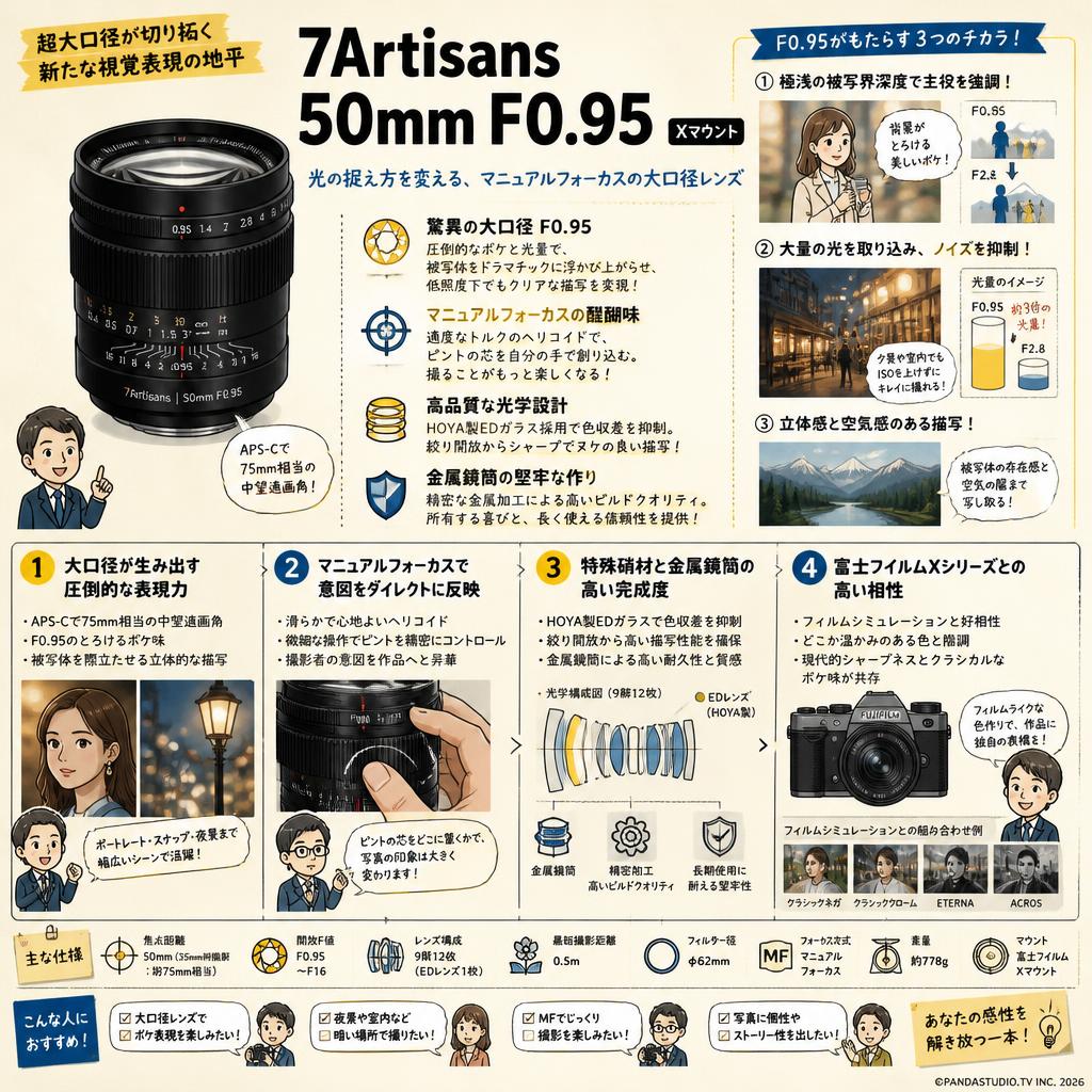 7Artisans 50mm F0.95 Xマウント 概要