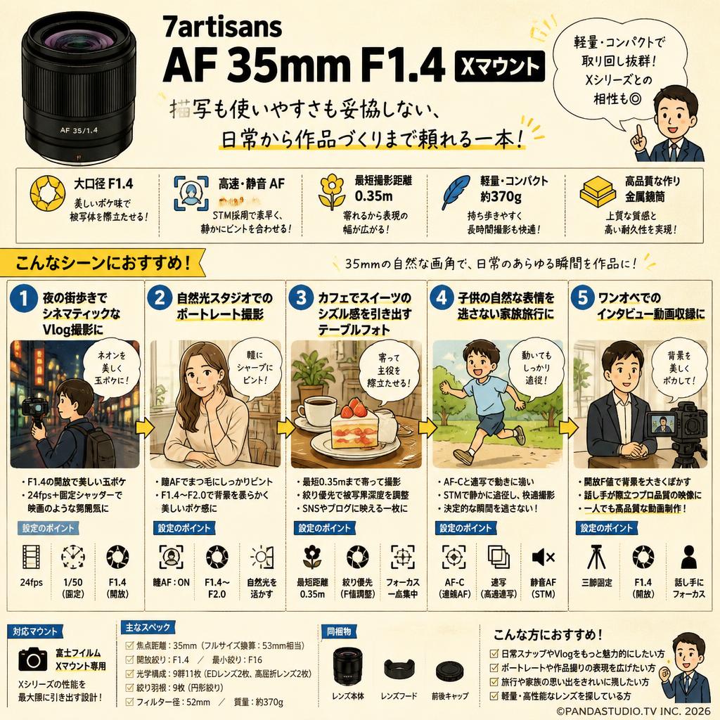7artisans AF 35mm F1.4 Xマウント 用途