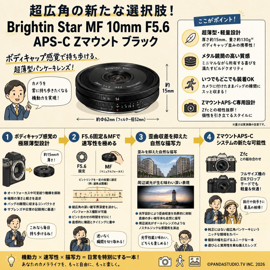 Brightin Star MF 10mm F5.6 APS-C Zマウント ブラック 概要