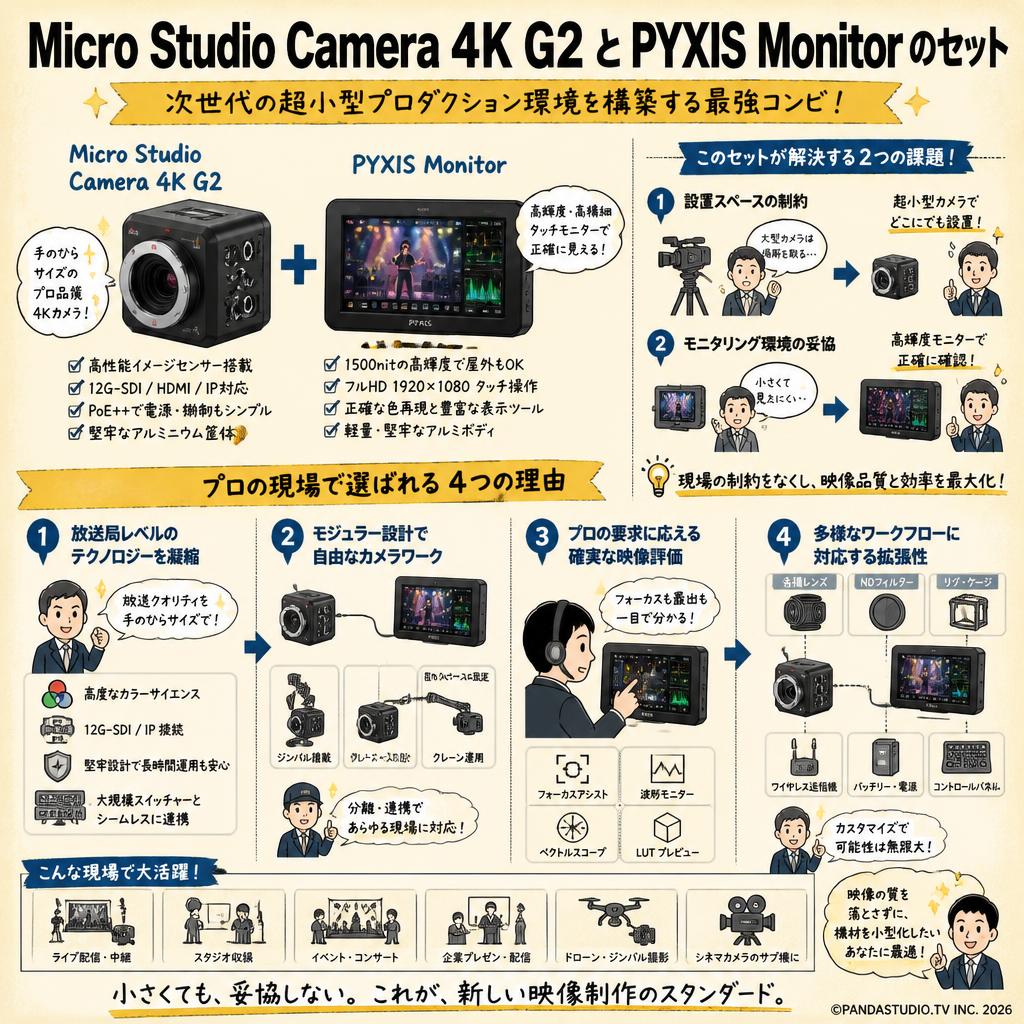 Micro Studio Camera 4K G2 と PYXIS Monitor のセット 概要