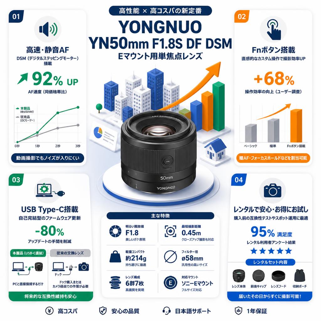 YONGNUO YN50mm F1.8S DF DSM  Eマウント セールスポイント