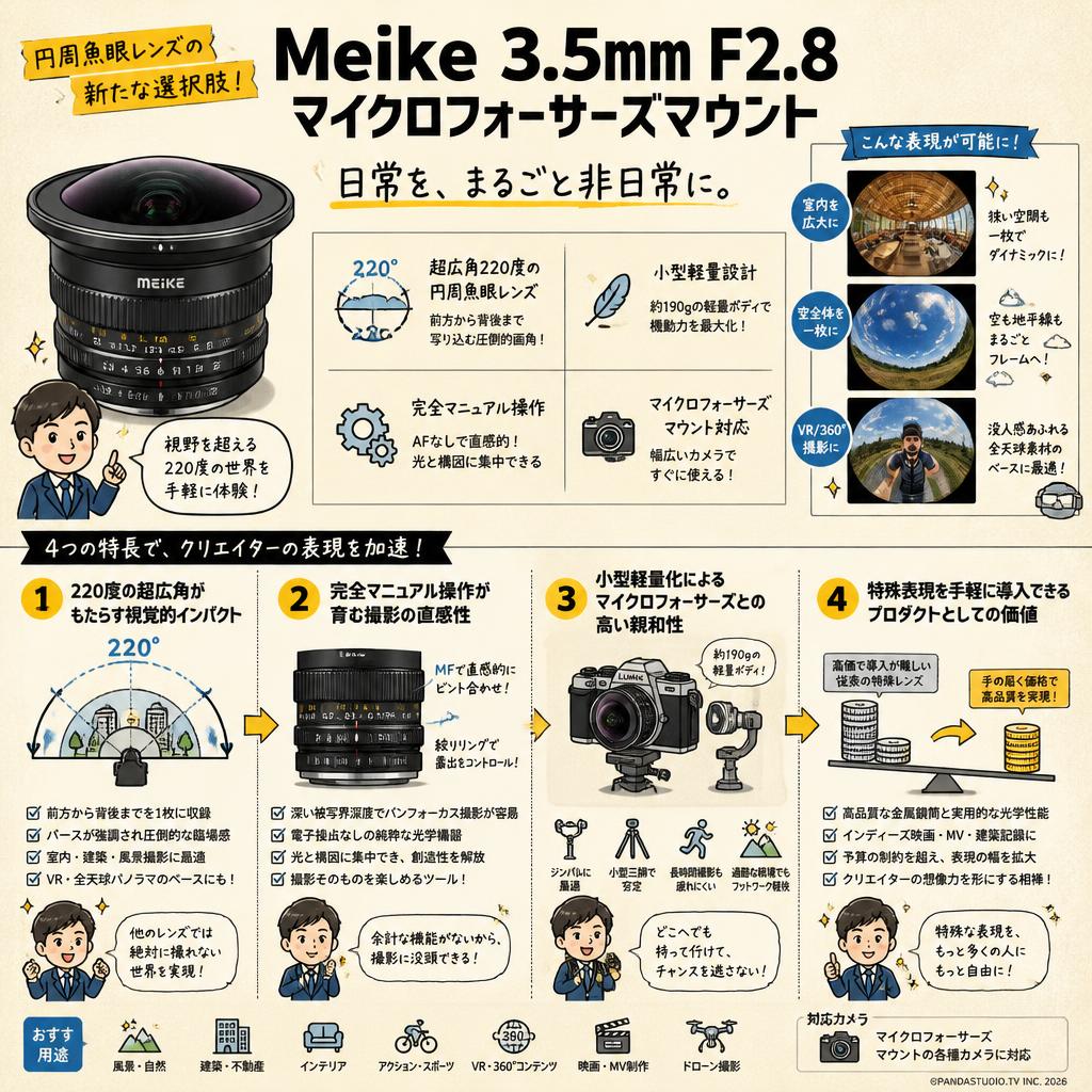 Meike 3.5mm F2.8 マイクロフォーサーズマウント 概要