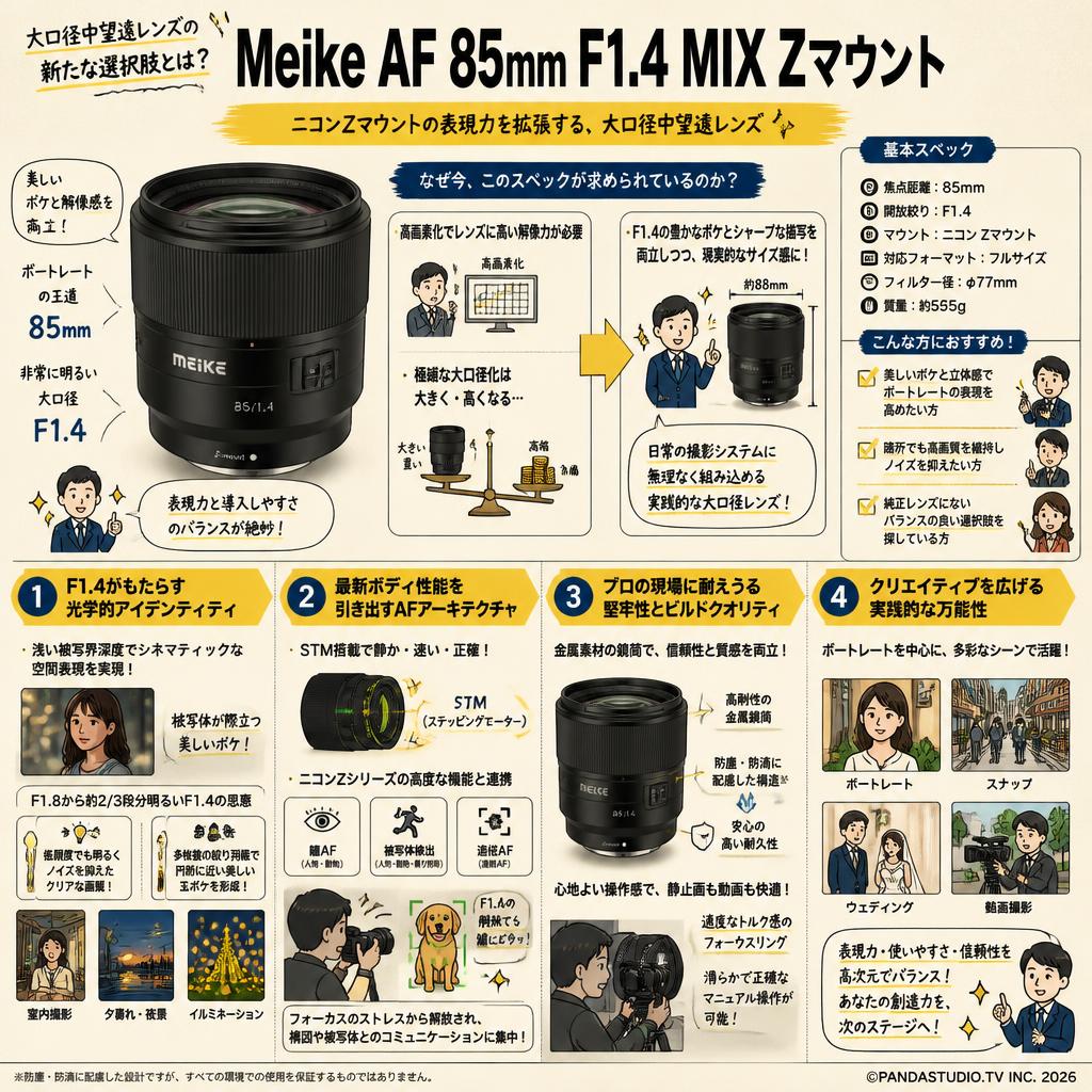 Meike AF 85mm F1.4 MIX Zマウント 概要