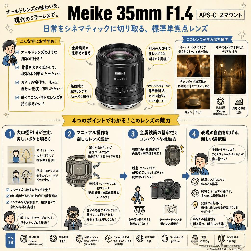 Meike 35mm F1.4 APS-C Zマウント 概要