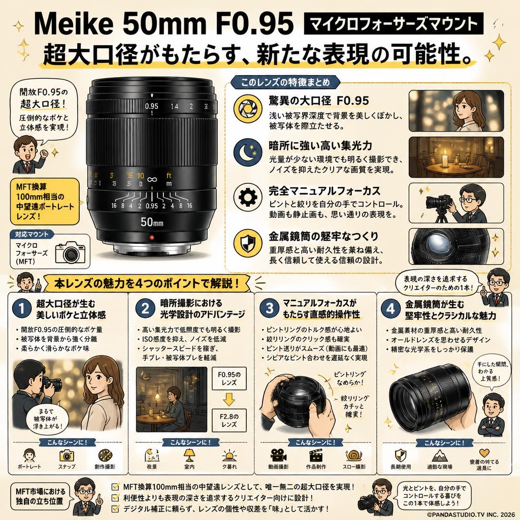 Meike 50mm F0.95 マイクロフォーサーズマウント 概要
