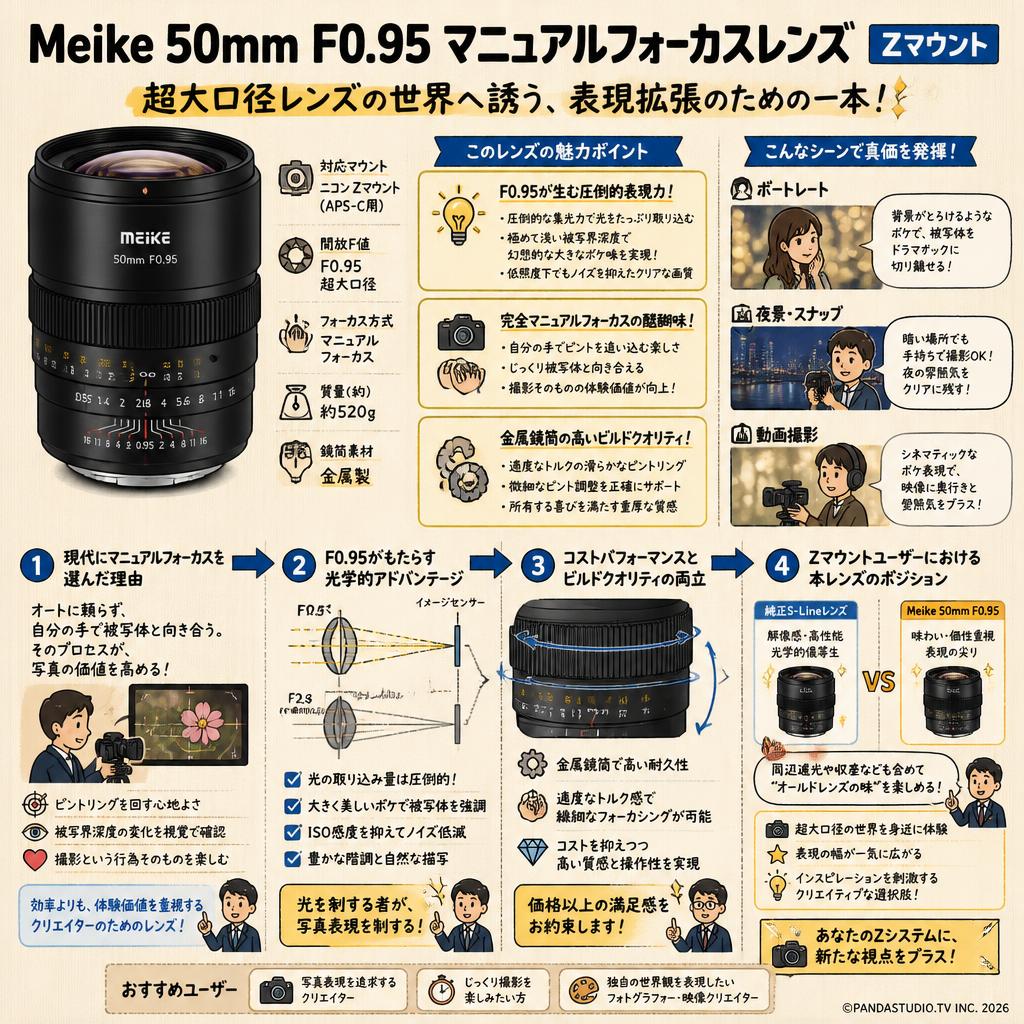 Meike 50mm F0.95 マニュアルフォーカスレンズ  Zマウント 概要