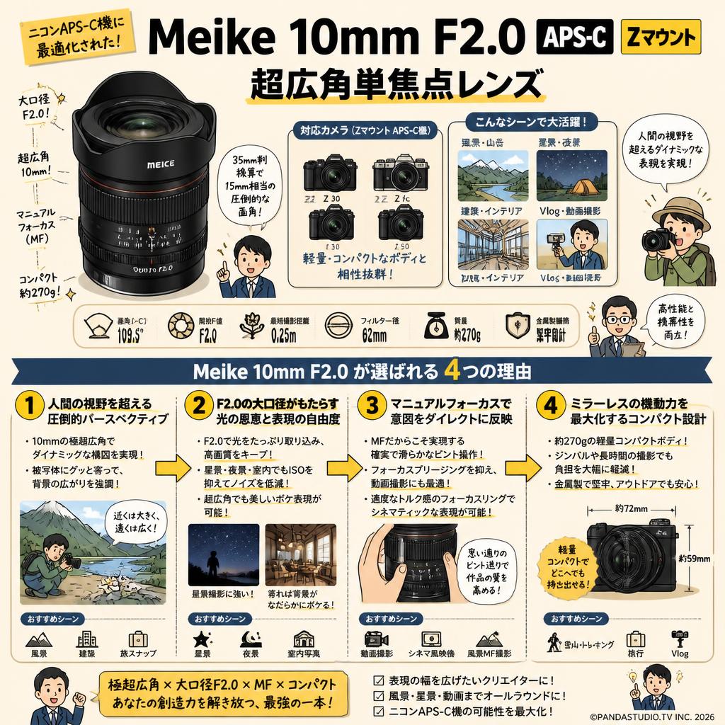 Meike 10mm F2.0 APS-C Zマウント 概要