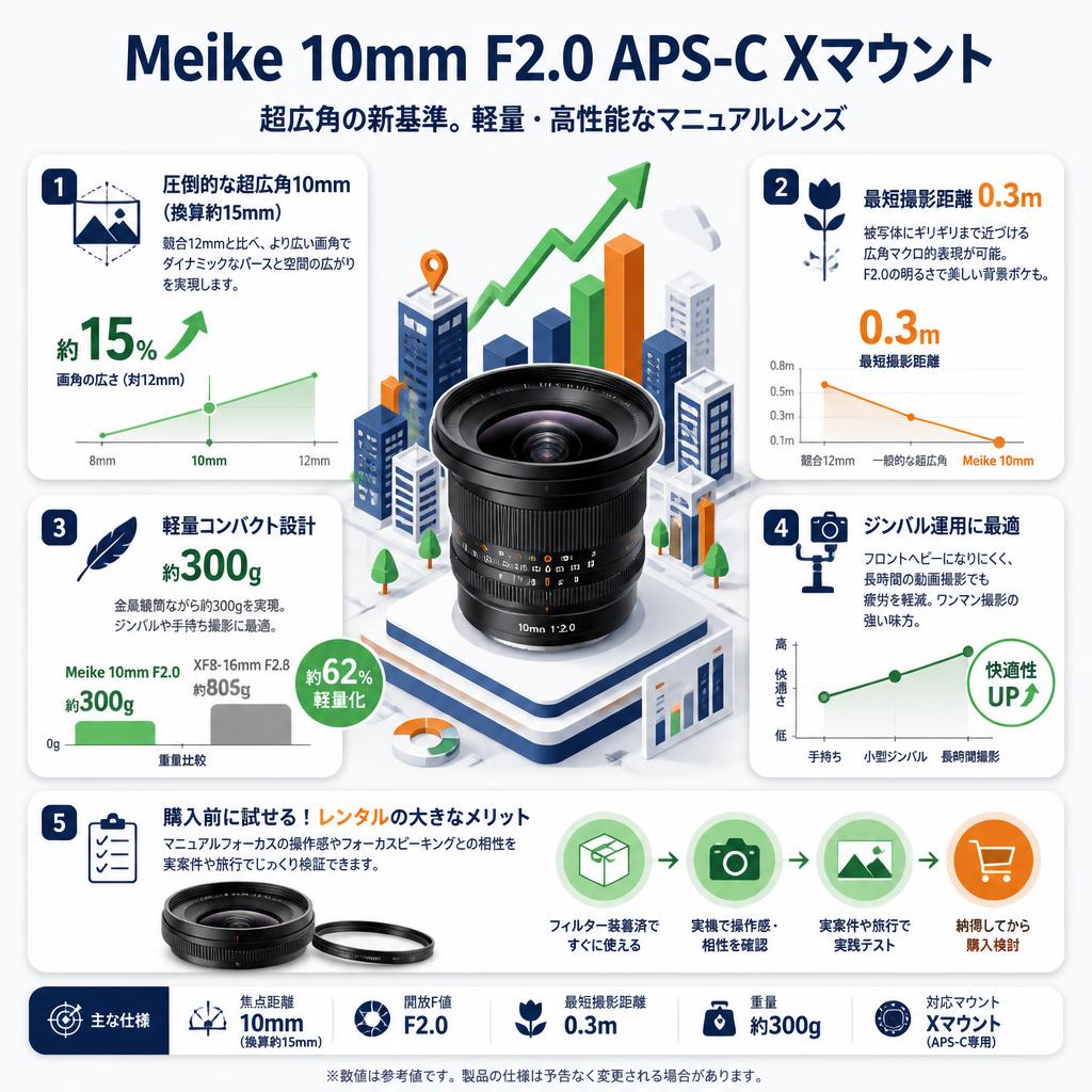 Meike 10mm F2.0 APS-C Xマウント セールスポイント
