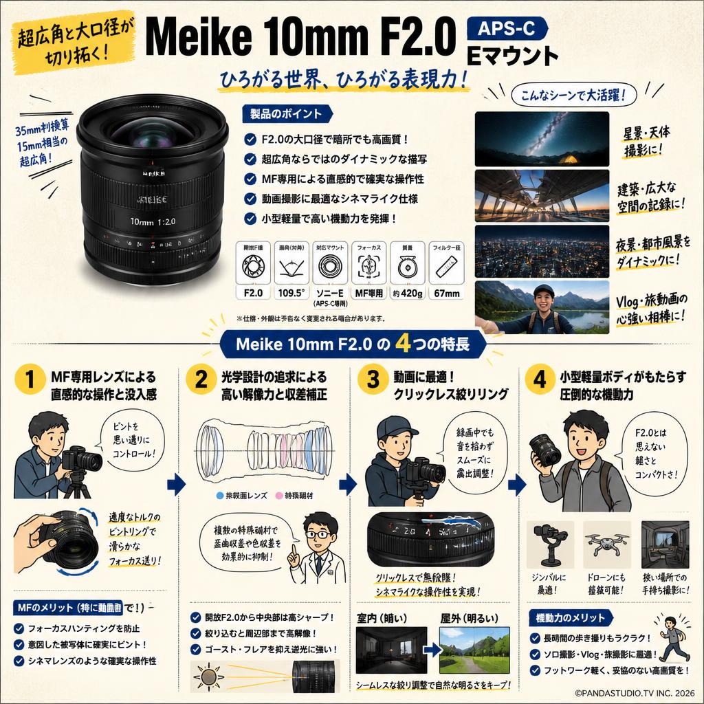 Meike 10mm F2.0 APS-C Eマウント 概要