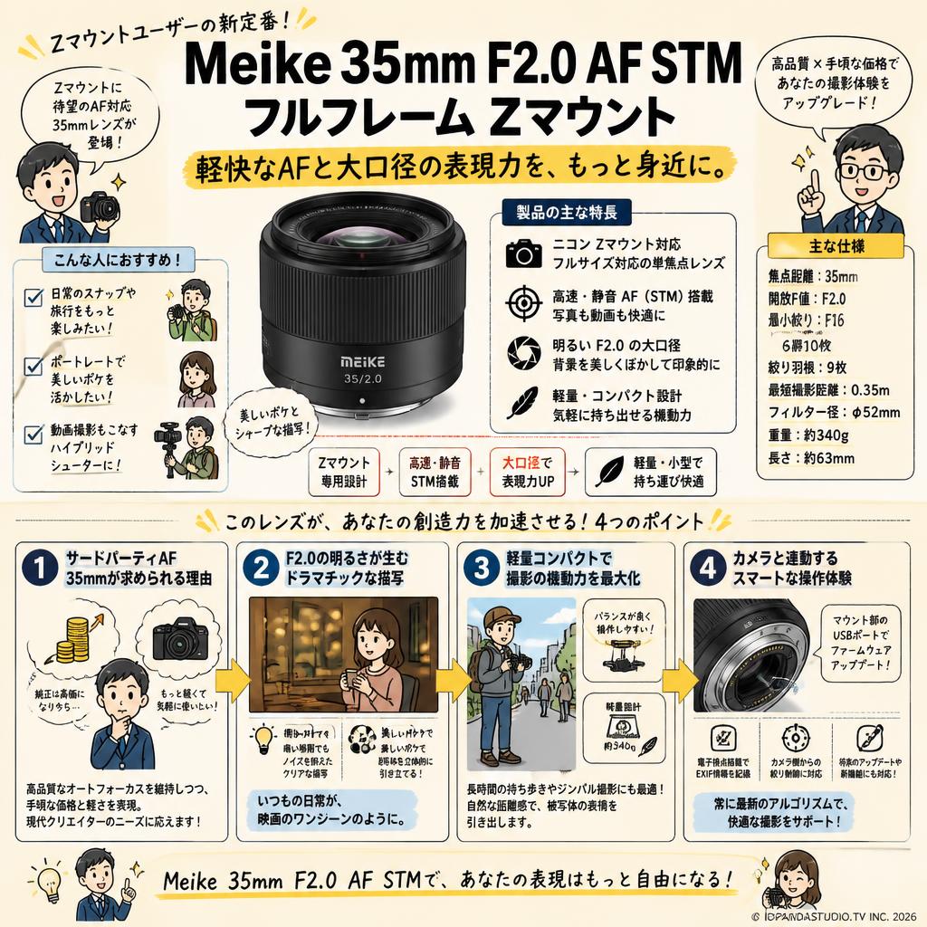 Meike 35mm F2.0 AF STM フルフレーム Zマウント 概要