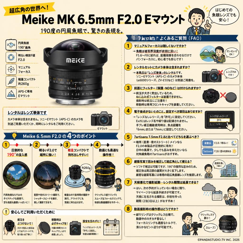 Meike MK 6.5mm F2.0 Eマウント FAQ（よくある質問と答え）