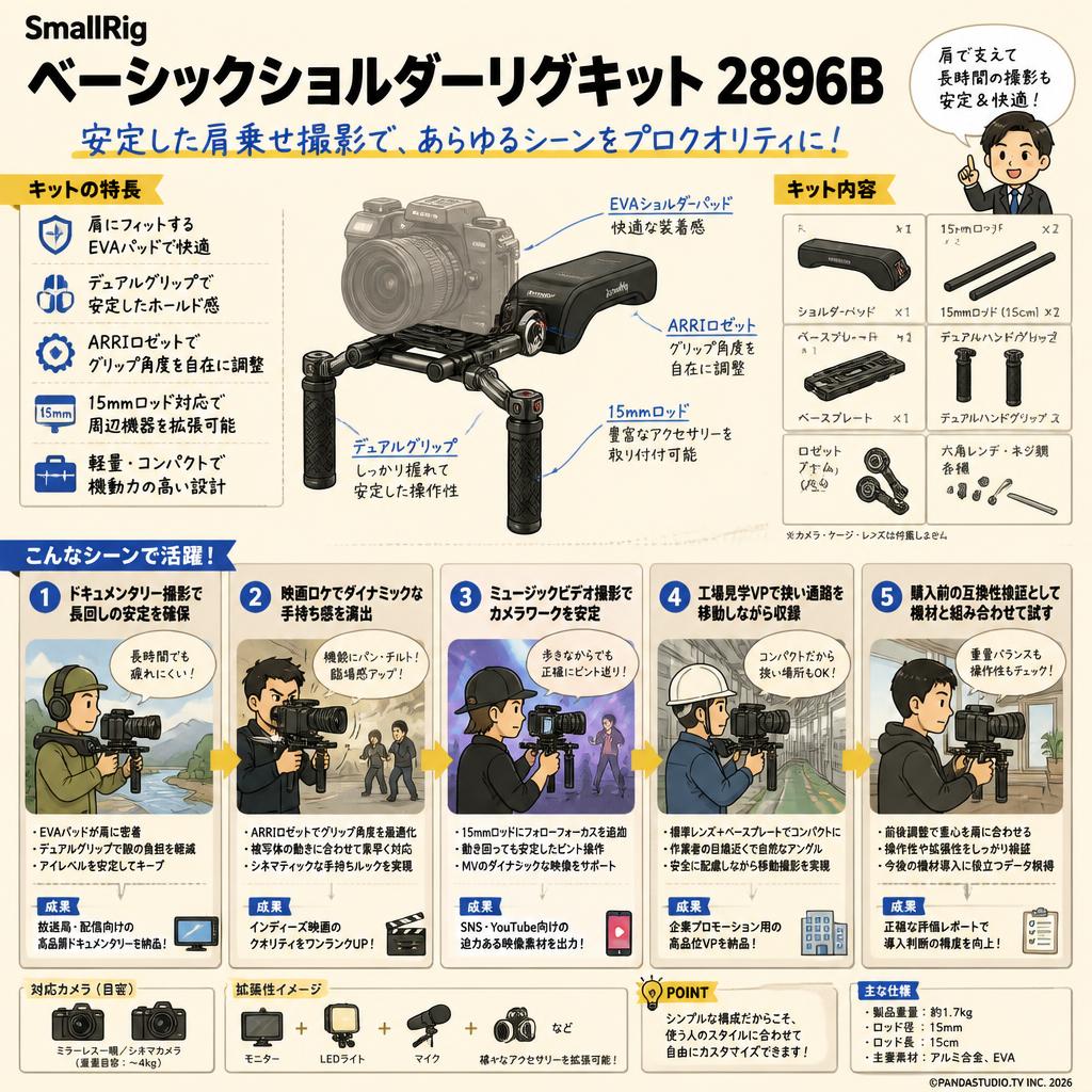 SmallRig Basic Shoulder Rig Kit 2896B 用途