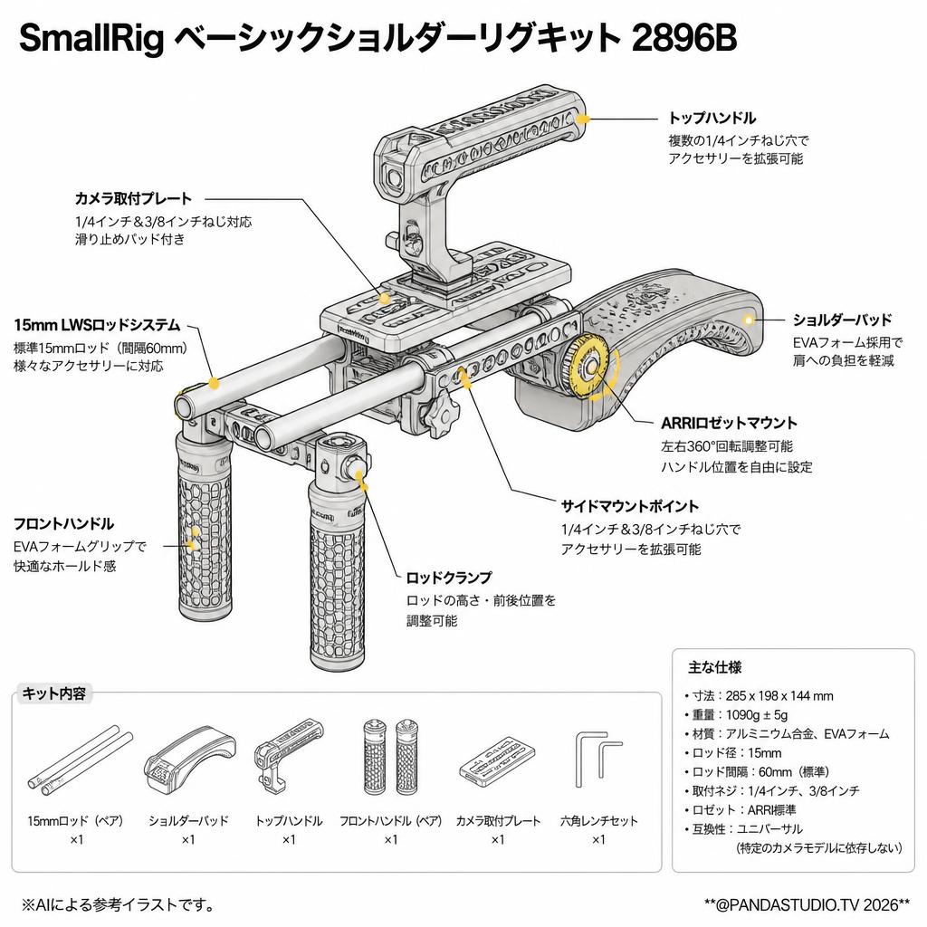 SmallRig Basic Shoulder Rig Kit 2896B スペック