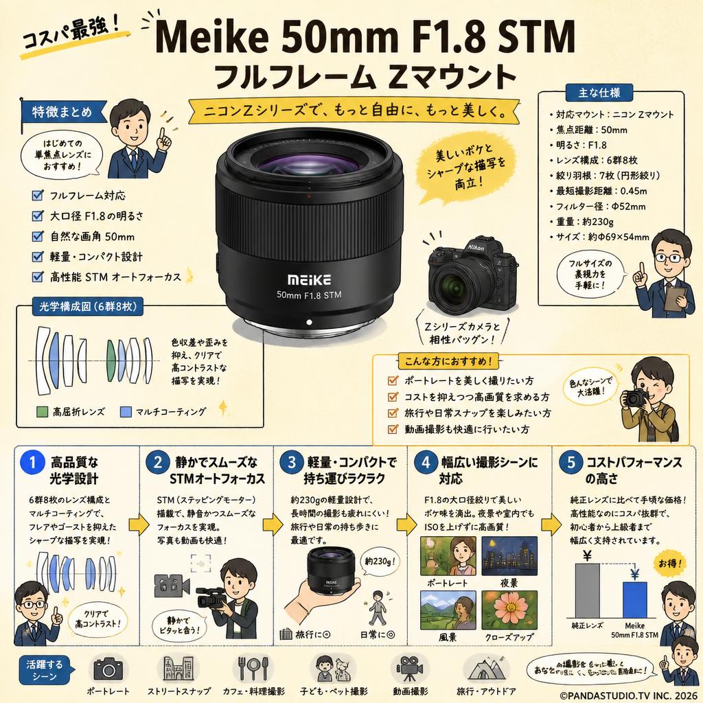 Meike 50mm F1.8 STM フルフレーム Zマウント 概要