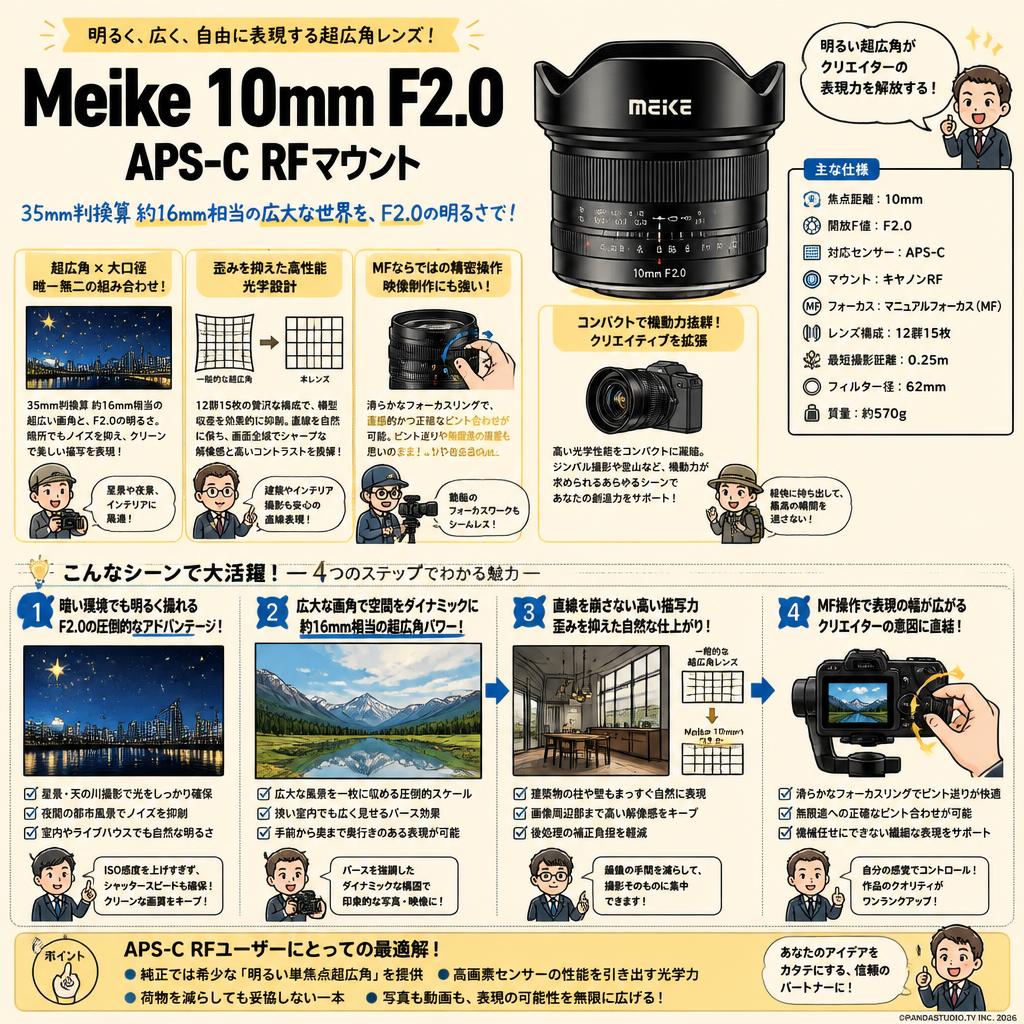 Meike 10mm F2.0 APS-C RFマウント 概要