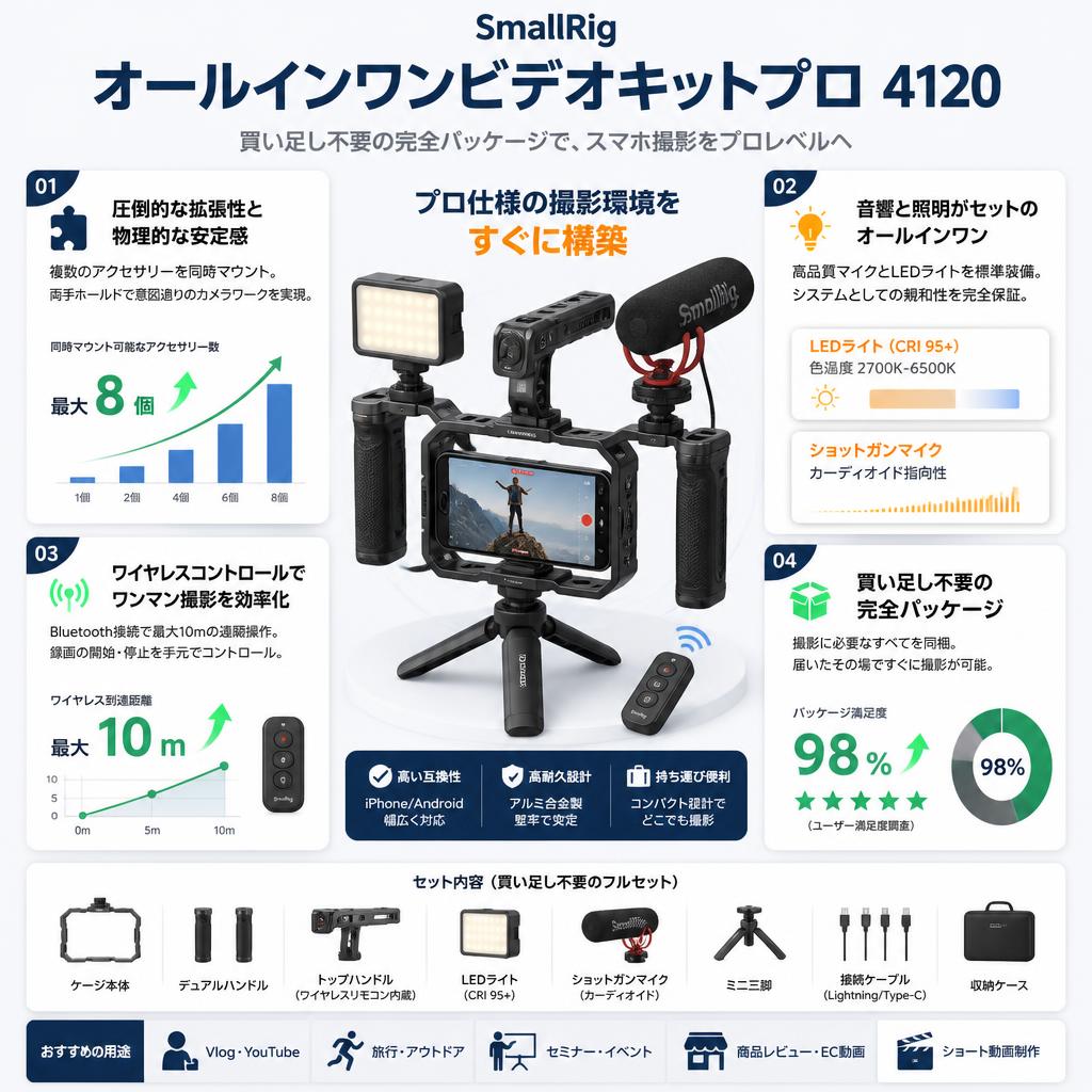 SmallRig オールインワンビデオキットプロ 4120 セールスポイント